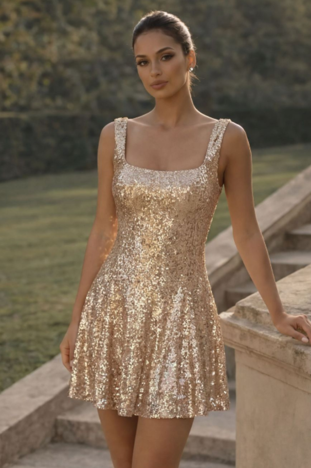 Selena Sequin Skater Dress