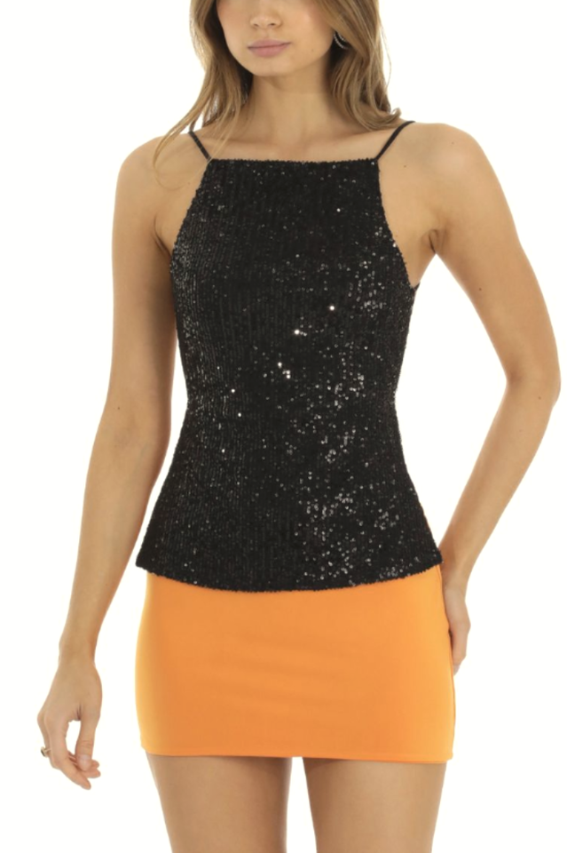 Sequin Open Back Top