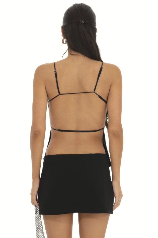 Sequin Open Back Top
