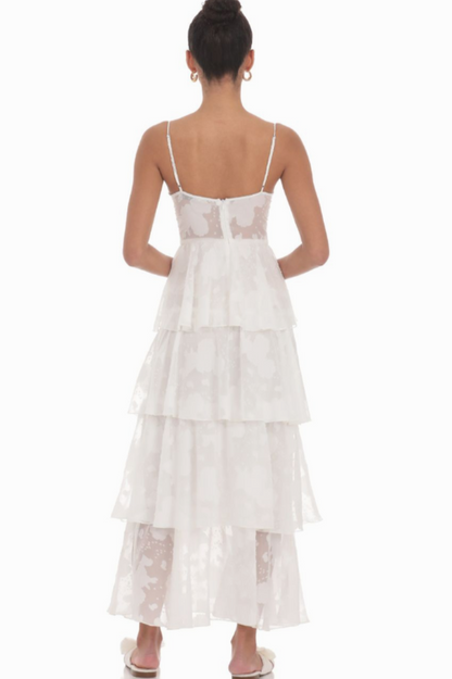 Floral Ruffle A-line Maxi Dress