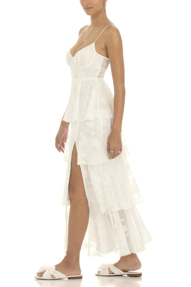 Floral Ruffle A-line Maxi Dress