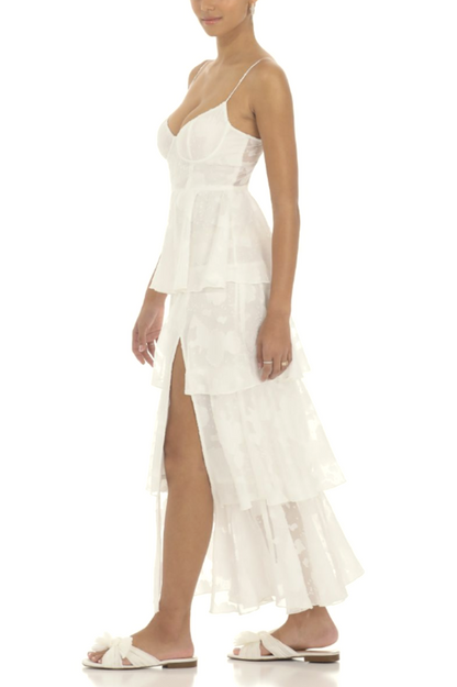 Floral Ruffle A-line Maxi Dress