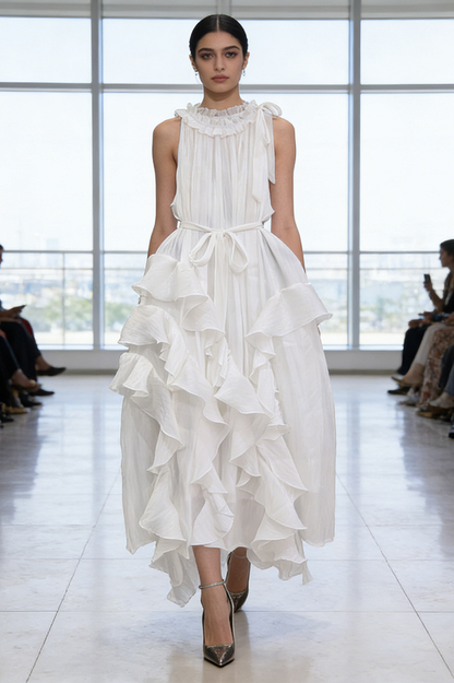 Riviera Asymmetric Maxi Dress