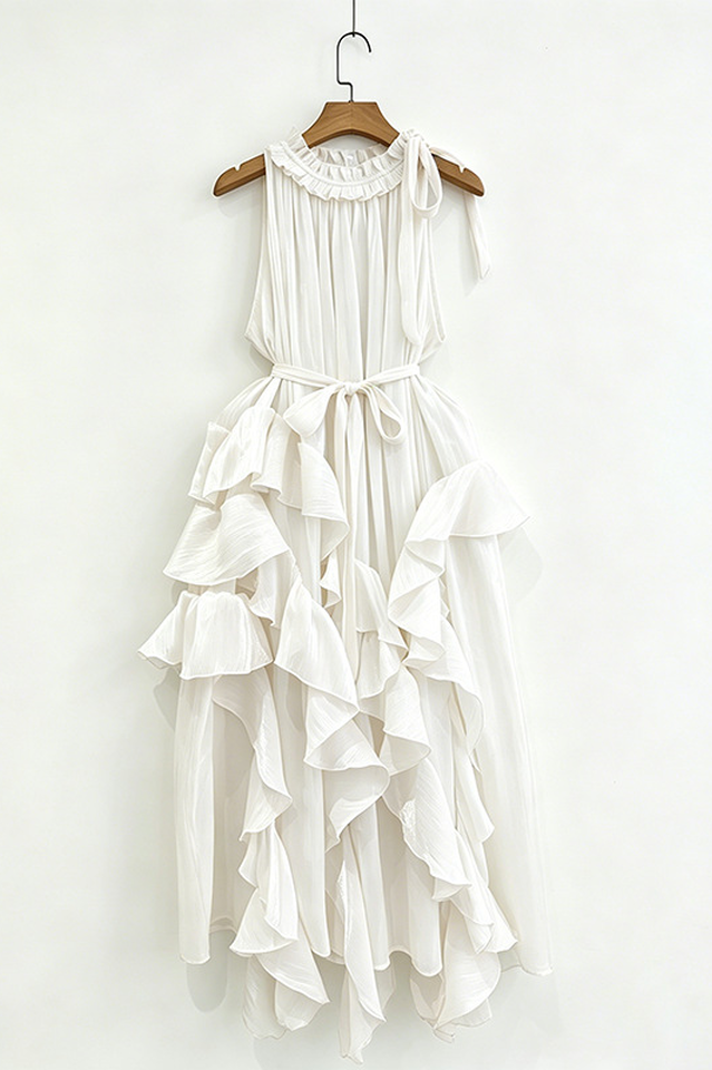 Riviera Asymmetric Maxi Dress