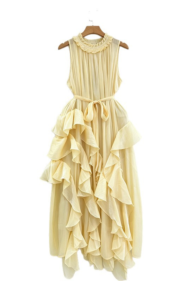 Riviera Asymmetric Maxi Dress