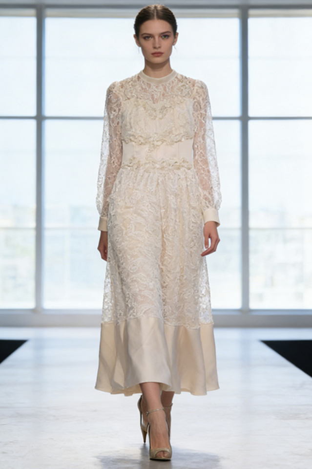Deep Dreams Lace Embroidered Maxi Dress