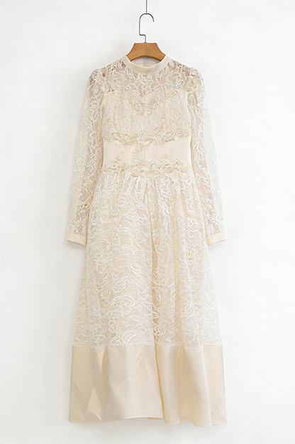Deep Dreams Lace Embroidered Maxi Dress