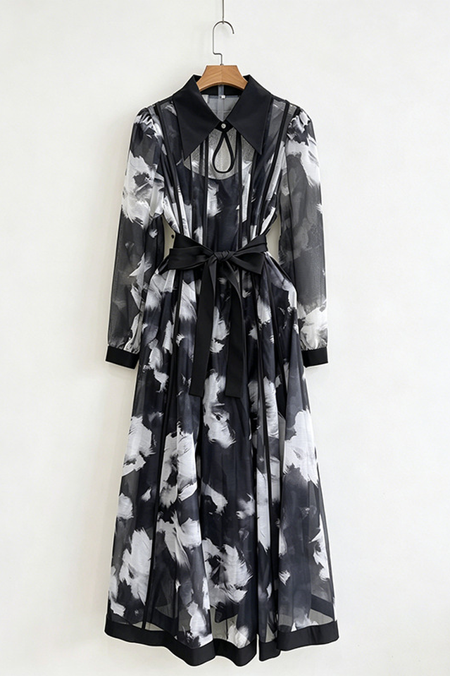 Jolie Ruffle Mesh Maxi Dress