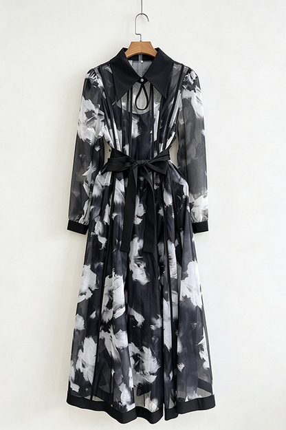 Jolie Ruffle Mesh Maxi Dress