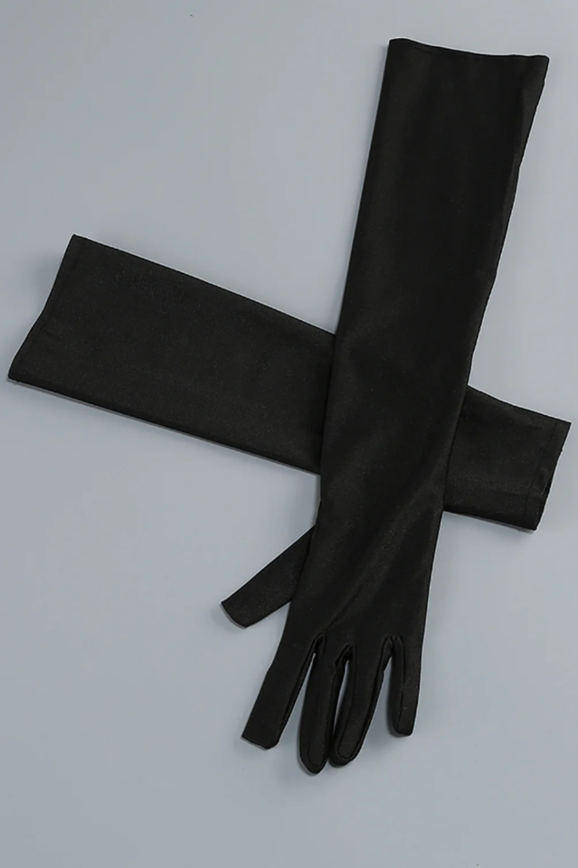Sequin Detail Mxai Dress With Gloves