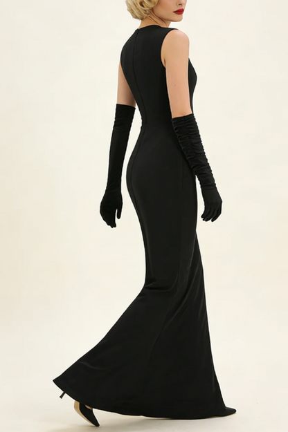Sequin Detail Mxai Dress With Gloves