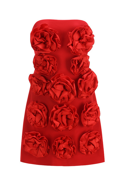 Bandeau Corsage Detail Mini Dress