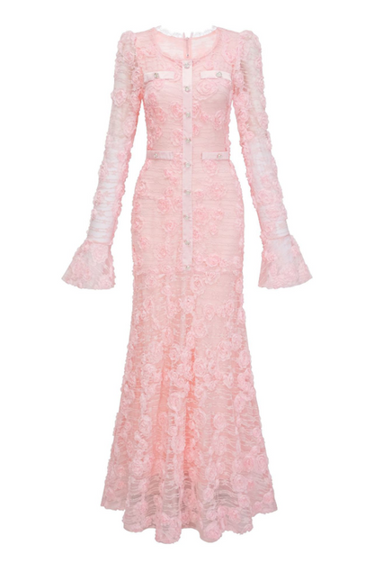 Grace 3D Rose Mermaid Maxi Dress