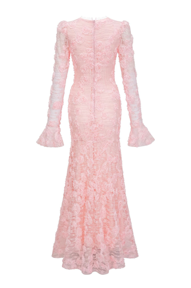 Grace 3D Rose Mermaid Maxi Dress