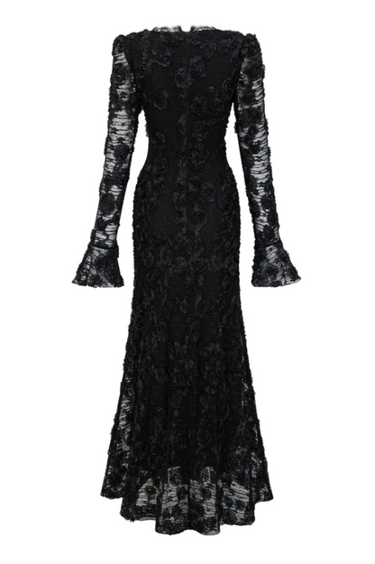 Grace 3D Rose Mermaid Maxi Dress