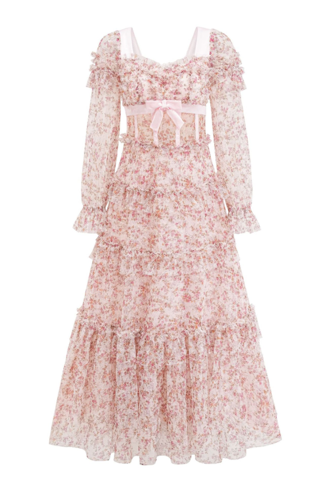 Zafirk Floral Long Sleeve Midi Dress