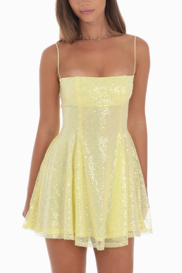 Sequin Fit and Flare Dress