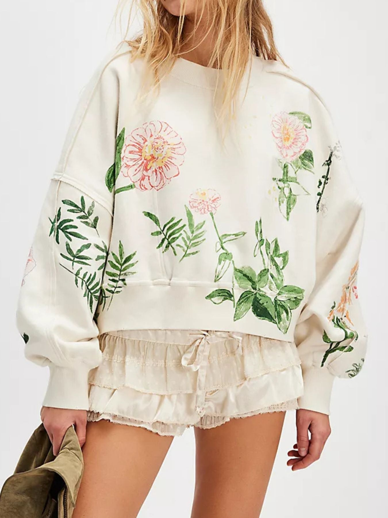 Graphic Printed Dropped Shoulder Sweatshirt