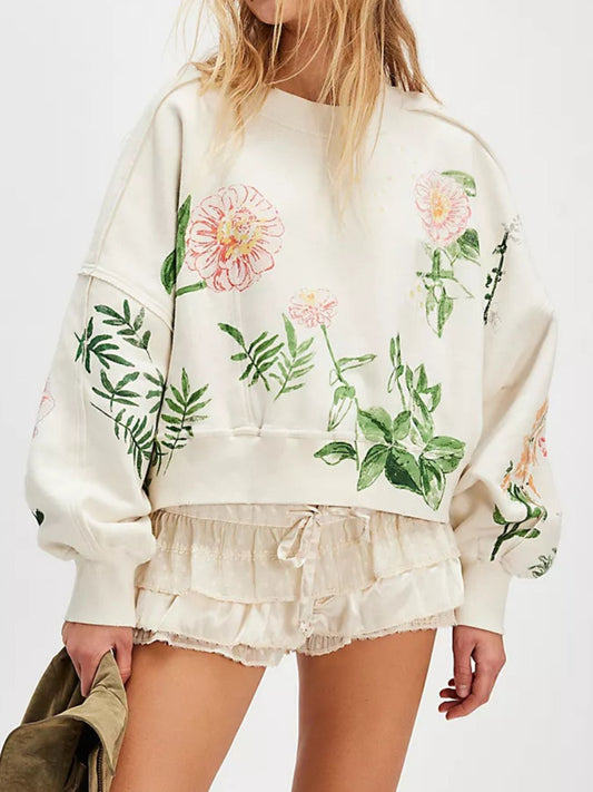 Graphic Printed Dropped Shoulder Sweatshirt