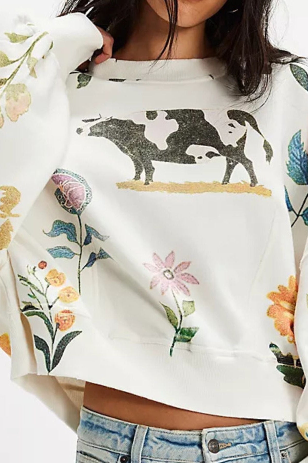 Graphic Printed Dropped Shoulder Sweatshirt