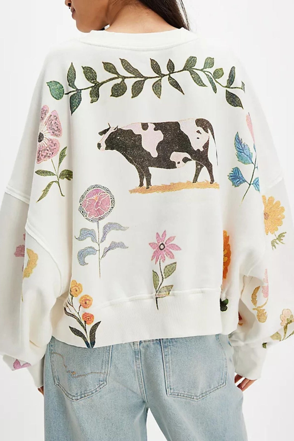 Graphic Printed Dropped Shoulder Sweatshirt