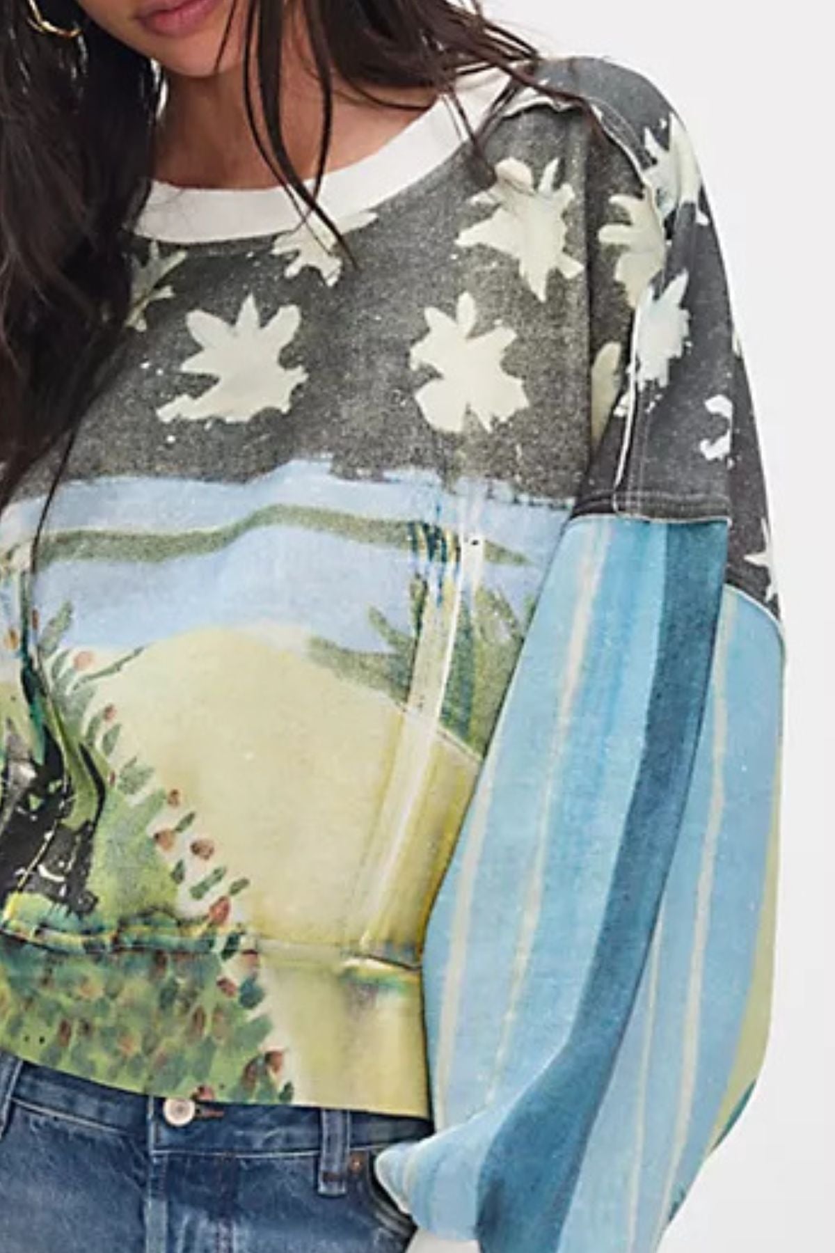 Graphic Printed Dropped Shoulder Sweatshirt