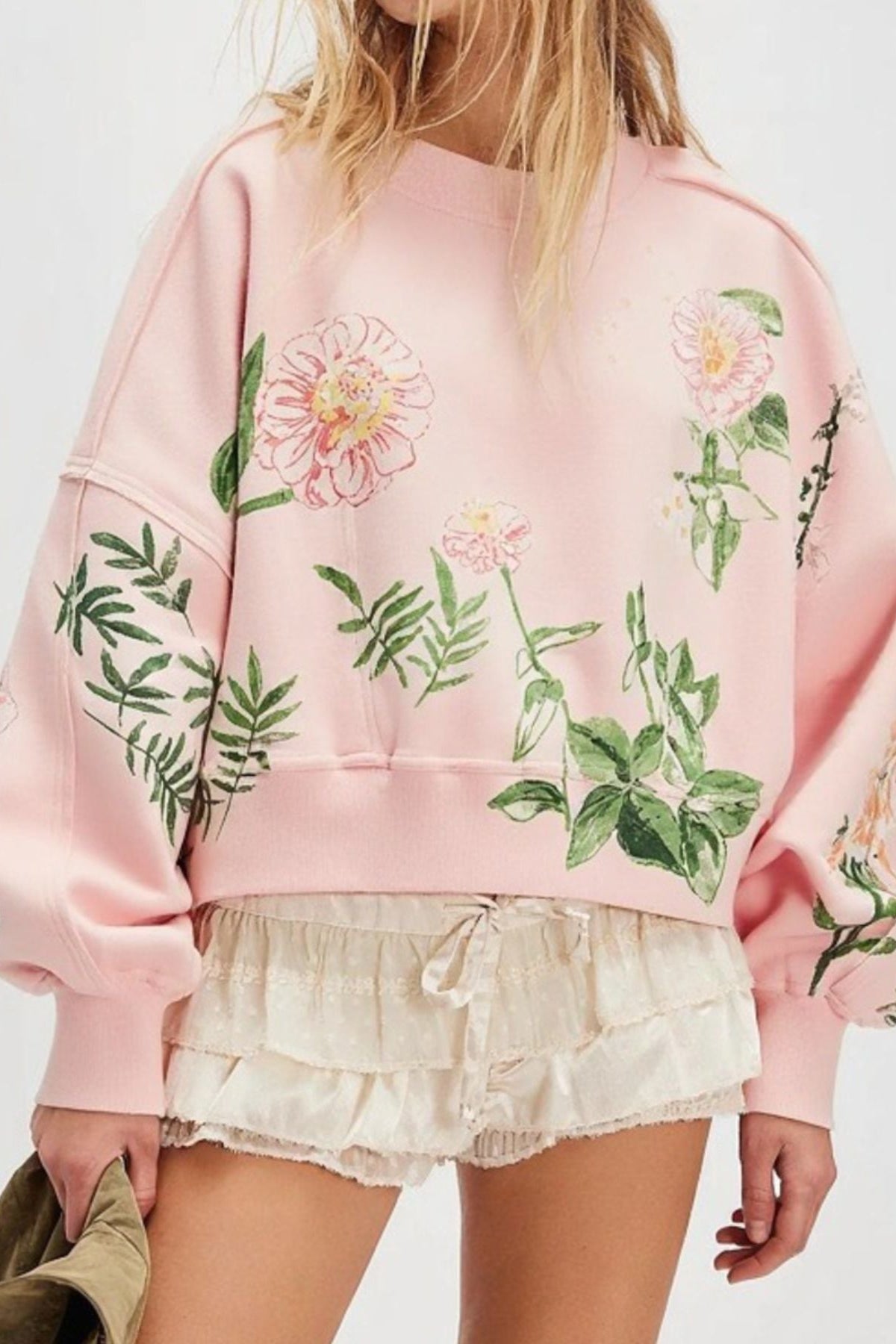 Graphic Printed Dropped Shoulder Sweatshirt