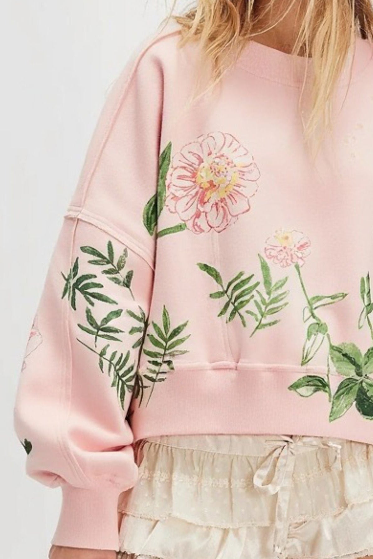 Graphic Printed Dropped Shoulder Sweatshirt