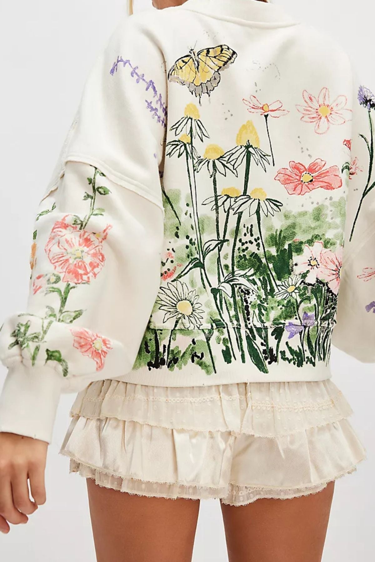 Graphic Printed Dropped Shoulder Sweatshirt