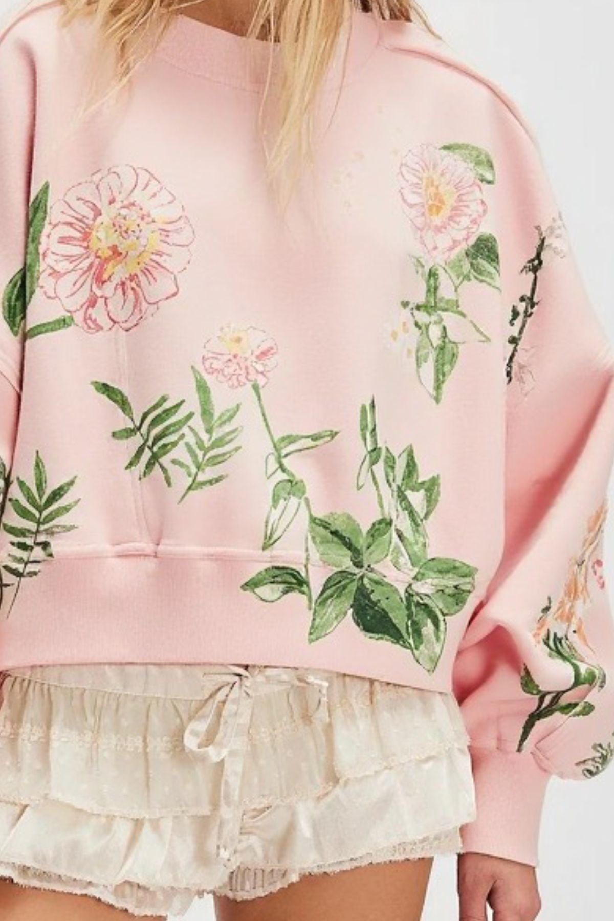 Graphic Printed Dropped Shoulder Sweatshirt