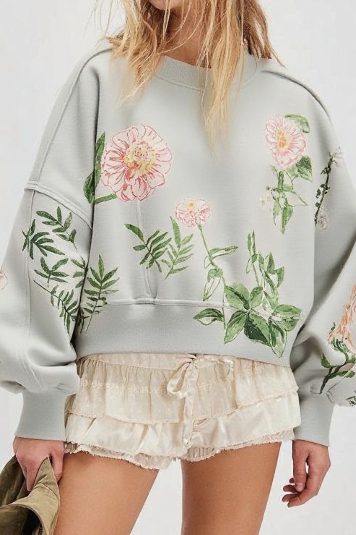 Graphic Printed Dropped Shoulder Sweatshirt