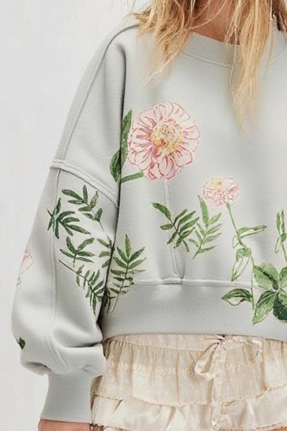 Graphic Printed Dropped Shoulder Sweatshirt