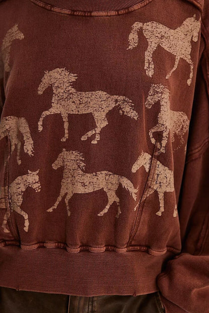 Graphic Printed Dropped Shoulder Sweatshirt