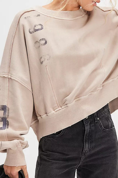 Graphic Printed Dropped Shoulder Sweatshirt