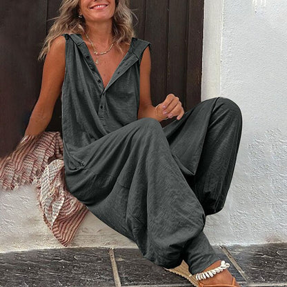 Harper | Women's Sleeveless Hooded Casual Jumpsuit