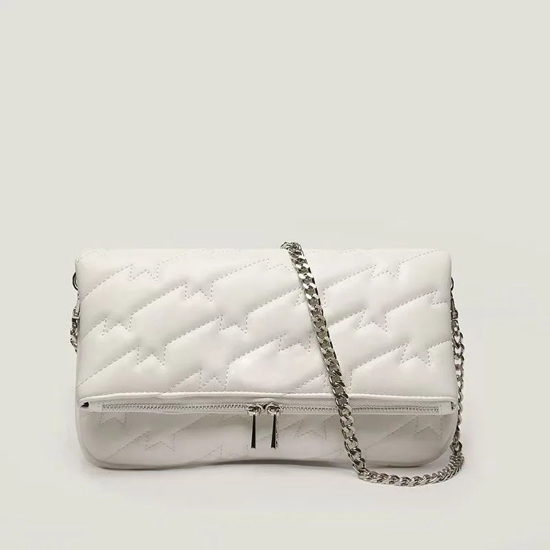 Women Crossbody Bag | Shoulder Bag | Envelope Bag | Wing Chain Bag | Leather White 2