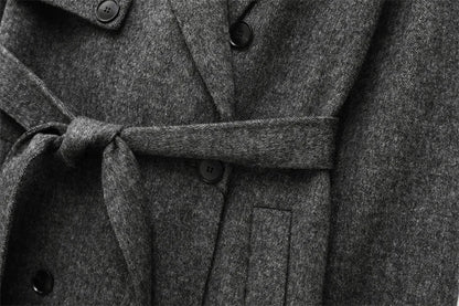 Women Wool Coat With Belt | Double Breasted | Woolen Coat | Trench Coat