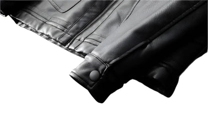 Men Thick Warm Fleece Leather Jacket | Business Casual Biker Coat | Motorcycle Fur Jacket