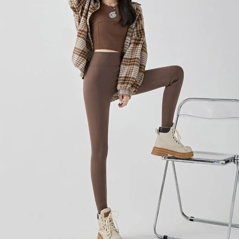 Women Thick Fleece Leggings | Winter | Elastic Tight | Warm Shark Pants | High Waist | Slimming Yoga Leggings