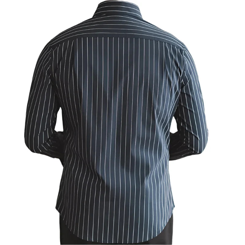 Men Striped Italian Dress Shirt | Non Iron Splayed Collar Long Sleeved