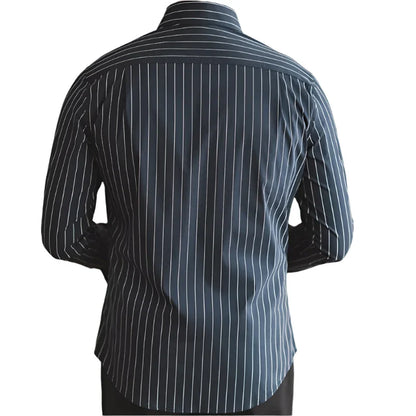 Men Striped Italian Dress Shirt | Non Iron Splayed Collar Long Sleeved