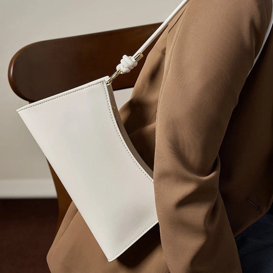 Women Baguette Leather Underarm Bag