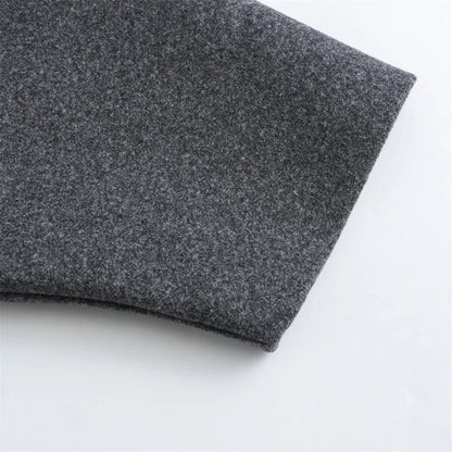 Women Dark Gray Blended Loose Short Coat