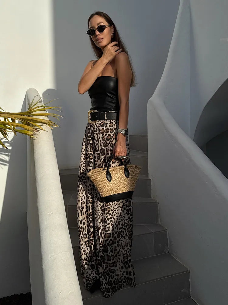 Women Satin with Belt High Waisted Trousers | Wide Leg Pants | Casual Pants