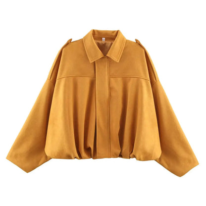 Women Vintage Oversize Bomber Jacket | Loose Jacket Orange