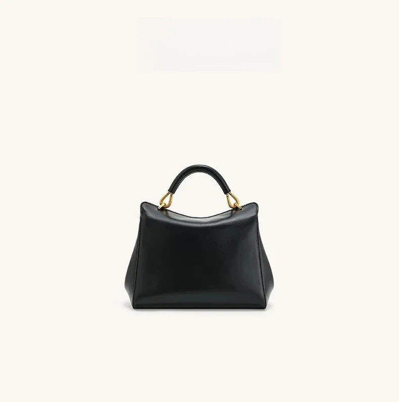 Women Leather Pillow Bag | Lock Clasp Handbag | Small Handbag | Shoulder Bag | Crossbody Bag