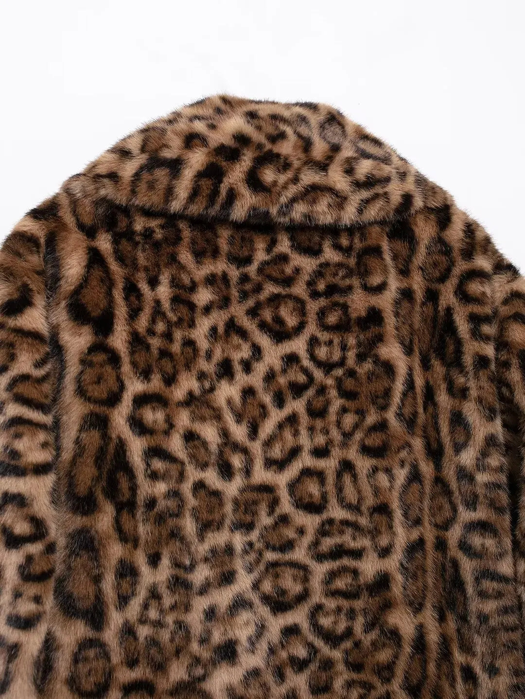 Women Winter Animal Print | Warm Fur Coat | Long Sleeve Lapel Coat | Leopard Print Coat
