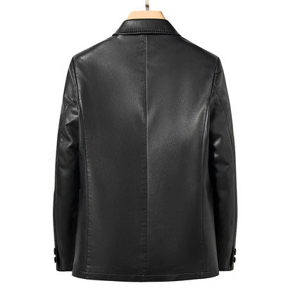 Sheep Leather Casual Suit Men's Jacket | Black Brown Leather Winter Jacket