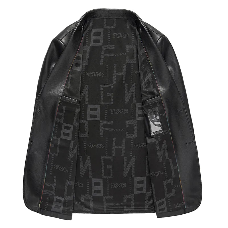 Sheep Leather Casual Suit Men's Jacket | Black Brown Leather Winter Jacket