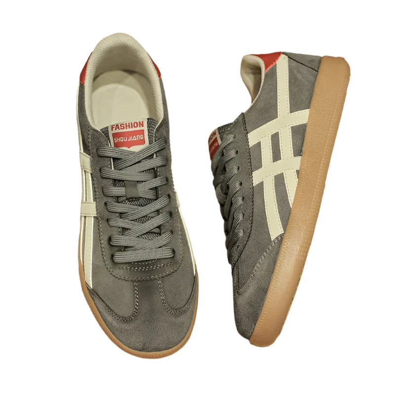 Men Casual Shoes | Leather Flat Comfortable Training Shoes | Sports Shoes | Lightweight Grey